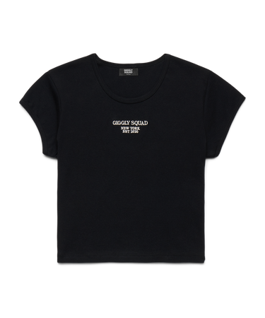 NY Cropped Baby Tee Black